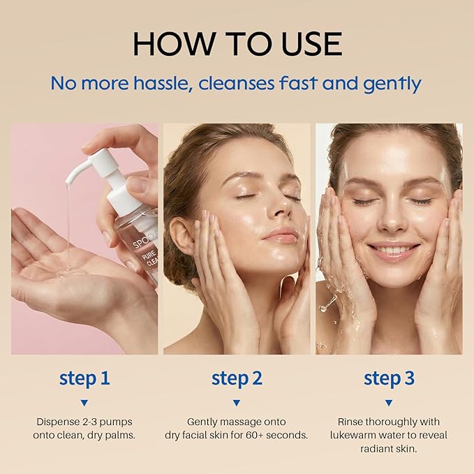 SPODARE Pure Cleansing Oil, Natural Oil Cleanser for Face, 6.76 fl oz Makeup Blackhead Remover, Facial Cleansing Oil for All Skin Types - 200ml