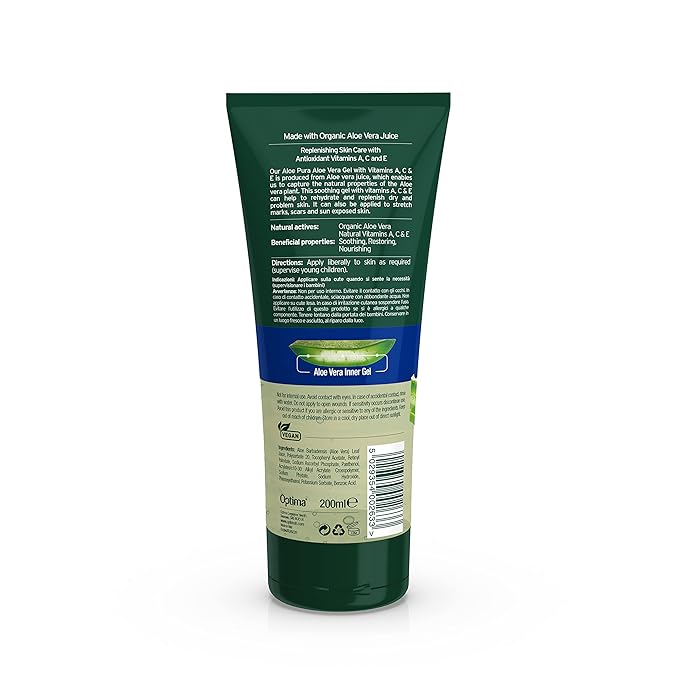 Aloe Pura Organic Aloe Vera Gel & Vitamin A C & E 6.8 fl oz