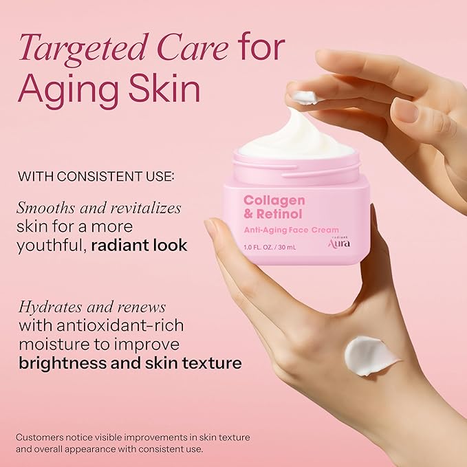 Collagen & Retinol Face Cream – Dermatologist Tested, Anti Aging, Korean Skin Care – Firming, Anti Wrinkle, Hydrating Moisturizer, Pore Care – Vegan, Clean Beauty – 1.69 Fl Oz