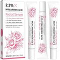 2.3% Hyaluronic Acid Serum for Face with 5% Rosa Flower Water Deep Moisturizing Anti-Wrinkle(3Pack-Each 15g)