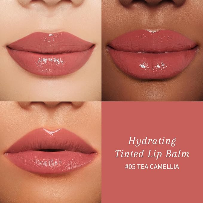 bayfree Tinted Lip Balm Plumper, Glossy, Pump Lips, Lightweight, Moisturize & Tint with Jojoba Seed Oil, Vegan Lipbalm Lip Care, Tea Camellia