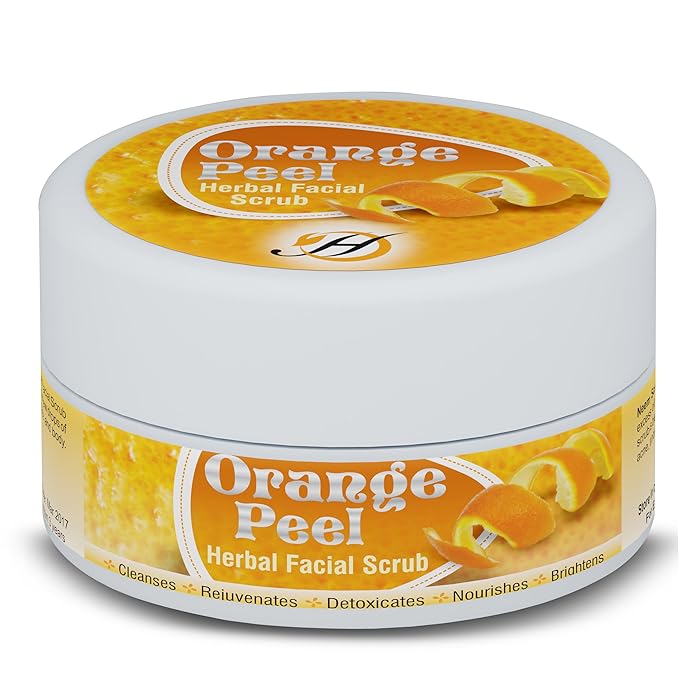 Herboganic Orange Peel Herbal Facial Scrub - Natural Citrus Exfoliants for Gentle Skin Cleansing and Rejuvenation - Suitable for All Skin Types | 5.30 oz…