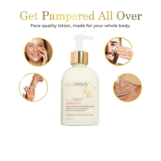 Non Greasy Hyaluronic Acid Moisturizer for Face, Neck & Hands – Grapefruit-Scented Hyaluronic Acid Body Lotion - Anti Aging, Silicone Free, No Fillers - Organic & Plant Based Non Toxic Lotion