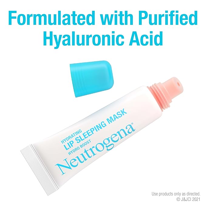 Neutrogena Hydro Boost Hydrating Lip Sleeping Mask with Hyaluronic Acid,Clear Overnight and Daily Moisturizing Treatment for Very Dry Lips,Fragrance Free Squeeze Tube Lip Balm,0.35 oz,(Pack of 2)