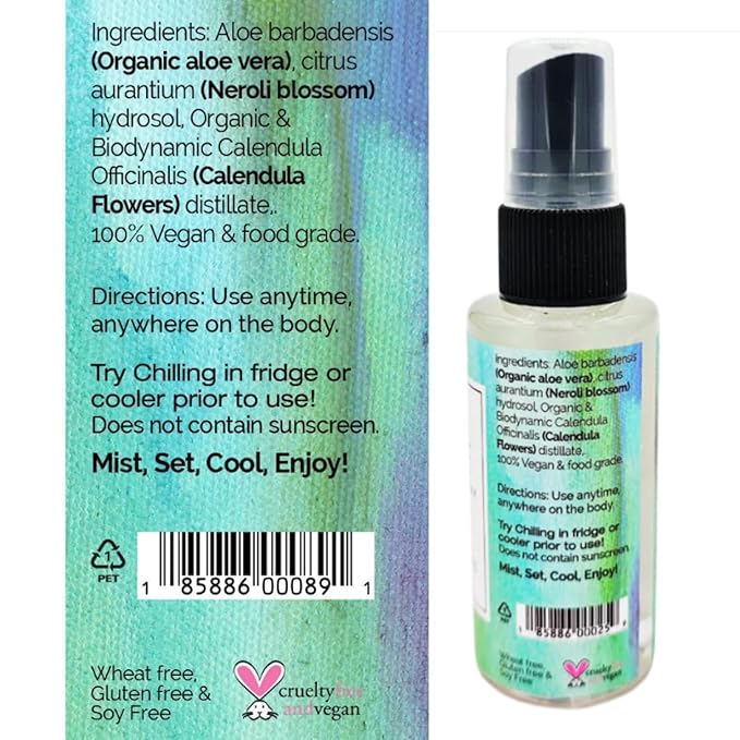 Calendula and Aloe Hydrating Facial Mist with Organic Aloe Vera and Calendula – Vegan, Non-GMO – 2 oz Spray Bottle