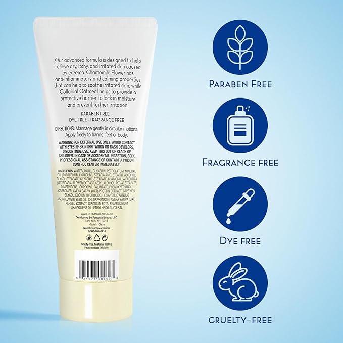 Dermasil Eczema Relief Body Lotion, 3-Pack – Non-Greasy, Fast-Absorbing, Fragrance-Free Formula with Colloidal Oatmeal and Chamomile, Cruelty-Free, 6 Oz Ea
