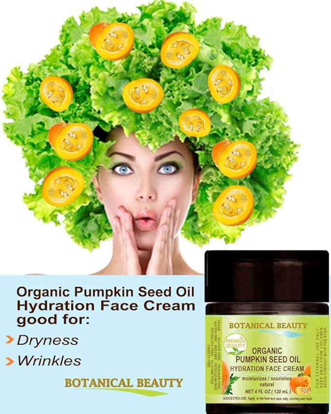 Botanical Beauty PUMPKIN SEED OIL Hydration Face Cream for NORMAL, DRY, SENSITIVE SKIN 2 Fl. oz - 60 ml Hydrating, Moisturizing, Nourishing, Smoothening, Softening