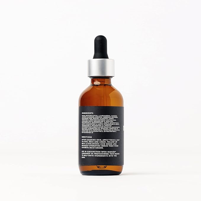 MASKĀD® K-Beauty Anti-Aging Peptide Serum for Face - Korean Skincare Growth Factor Serum for Wrinkles, Fine Lines - Hydrating Glow - Clean Beauty, Sensitive Skin - XL 2oz
