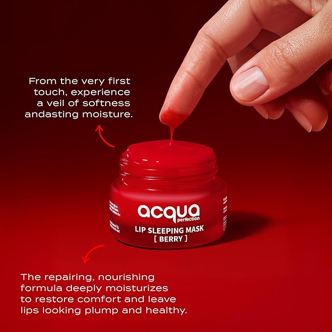 Overnight Lip Sleeping Mask - Intense Hydration & Repair with Shea, Murumuru & Coconut Oil - Antioxidant Rich Berry Lip Balm for Dry, Cracked Lips - 8 Hour Moisture Therapy