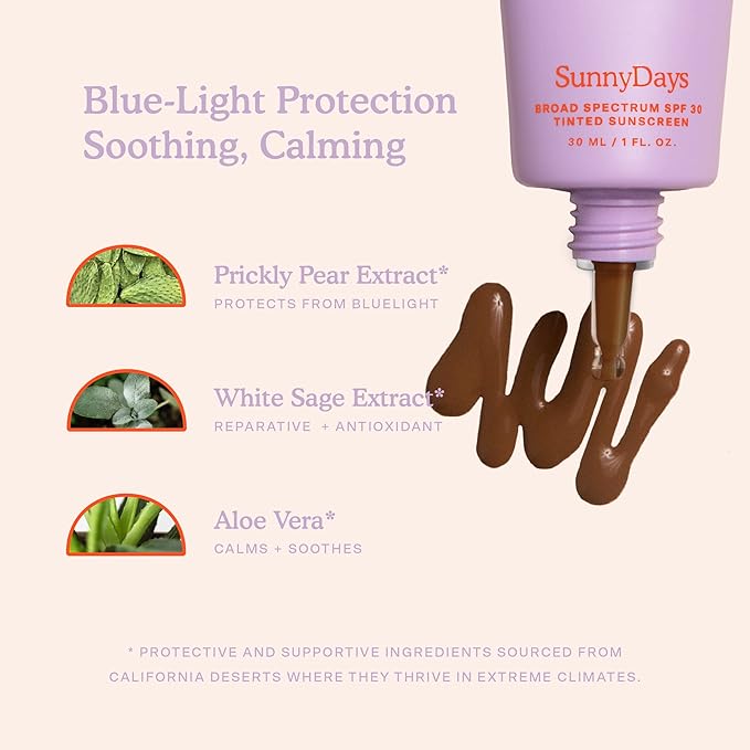 Tower 28 SunnyDays SPF 30 Tinted Moisturizer - 2-in-1 Buildable Coverage Foundation + Mineral Sunscreen for Face - Zinc Oxide, Aloe & Prickly Pear for Sensitive Skin - 60 Deep/Neutral (1 oz)