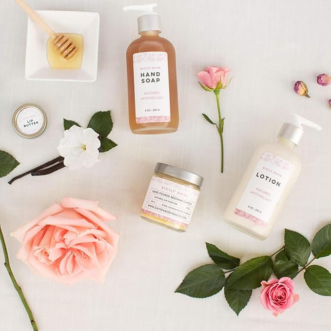 Sicily Rose Tinted Lip Butter - All-Natural Organic Formula with Cold-Pressed Oils & Beeswax - Handmade in USA
