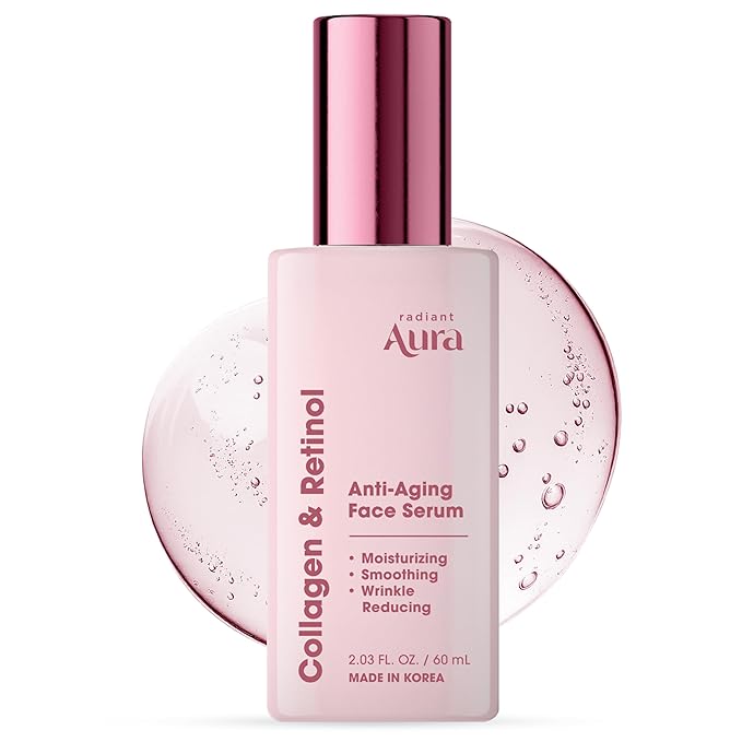 Collagen & Retinol Serum For Face – Dermatologist Tested, Anti Aging, Korean Skin Care – Firming, Hydrating, Fast-Absorbing, Smoothing – Vegan, Clean Beauty – 2.03 Fl Oz