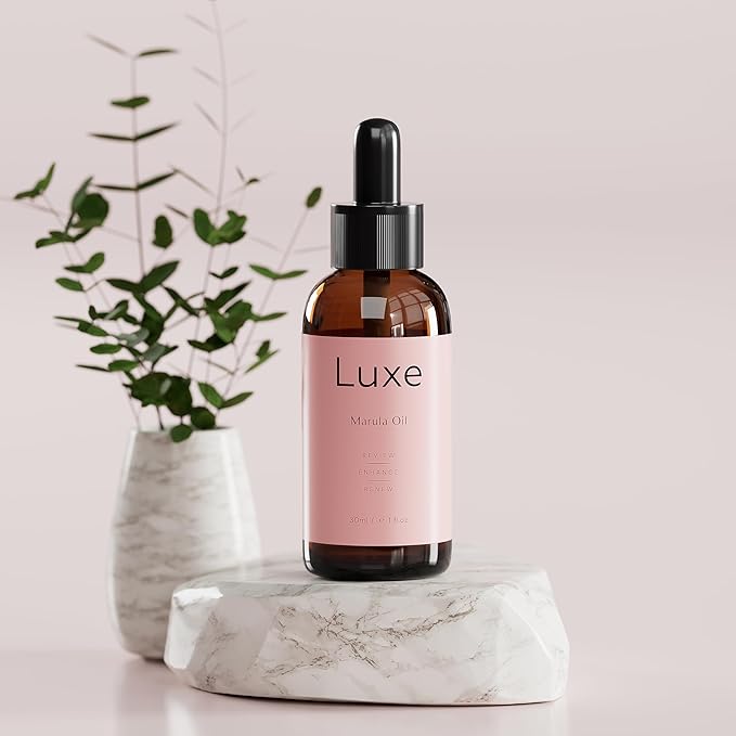 Luxe Cosmetics Organic Marula Oil – Cold-Pressed Virgin Marula Facial Oil for Face, Hair & Skin – 100% Pure, Non-Greasy, Anti-Aging Moisturizer – Aceite de Marula Orgánico – 30ml