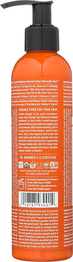 Dr. Bronner's, Lotion Orange Lavender Organic, 8 Fl Oz