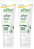 Alba Botanica Aloe Vera Gel for Skin, Cooling After Sun Treatment for Face and Body, Made with Purity Certified 80% Aloe Vera Gel Formula, 8 fl. oz. Tube (Pack of 2)