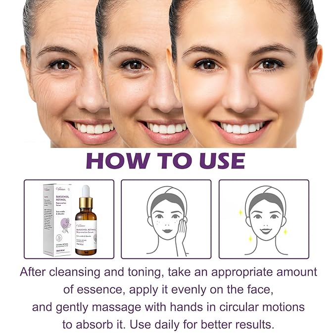 Bakuchiol Retinol Rejuvenation Serum,2025 Best Retinol Serum for Wrinkles Bakuchiol Face Korean,