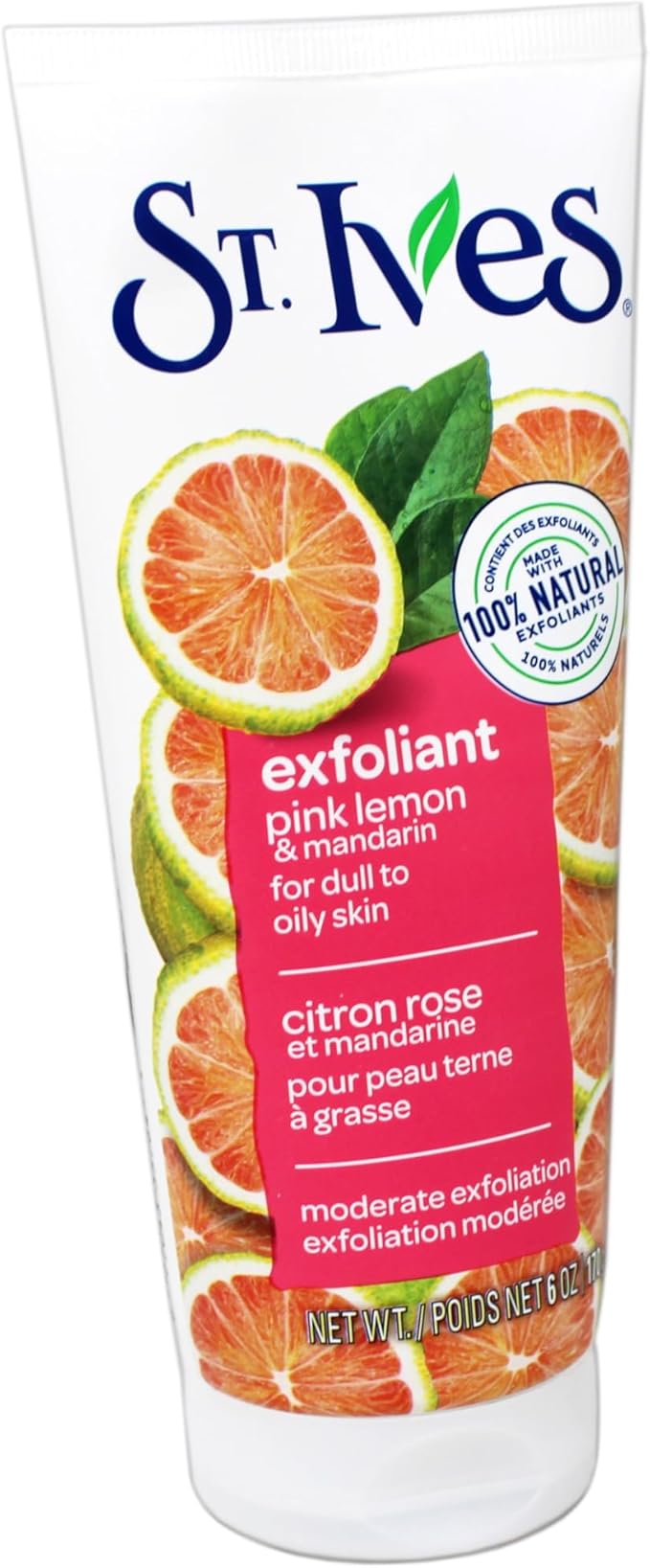 St. Ives Radiant Skin Pink Lemon and Mandarin Orange Face Scrub 6 oz (Pack of 6)