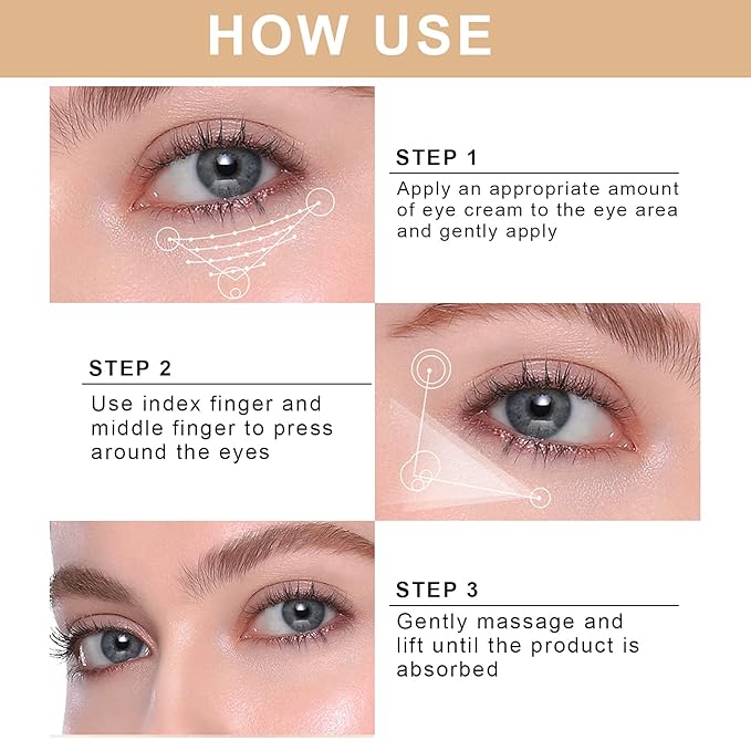 Caffeine Eye Serum, Lift Serum with Vitamin C, Hyaluronic Acid, Reduces Puffiness, Dark Circles, Under Eye Bags 1 oz
