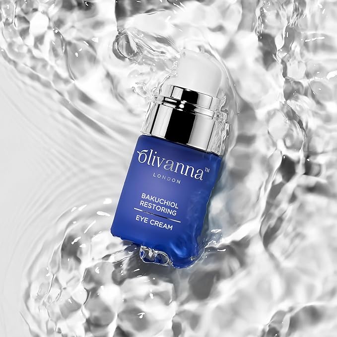Olivanna Bakuchiol Restoring Eye Cream - Elderflower Extract Reduces Visibility of Dark Circles - Hyaluronic Acid and Glycerin Moisturizes - 0.5 oz