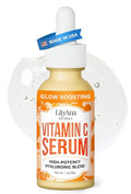 LilyAna Naturals Vitamin C Serum for Face with Hyaluronic Acid and Vitamin E, Anti Aging Serum, Reduces Age Spots and Sun Damage, Promotes Collagen and Elastin (1oz)