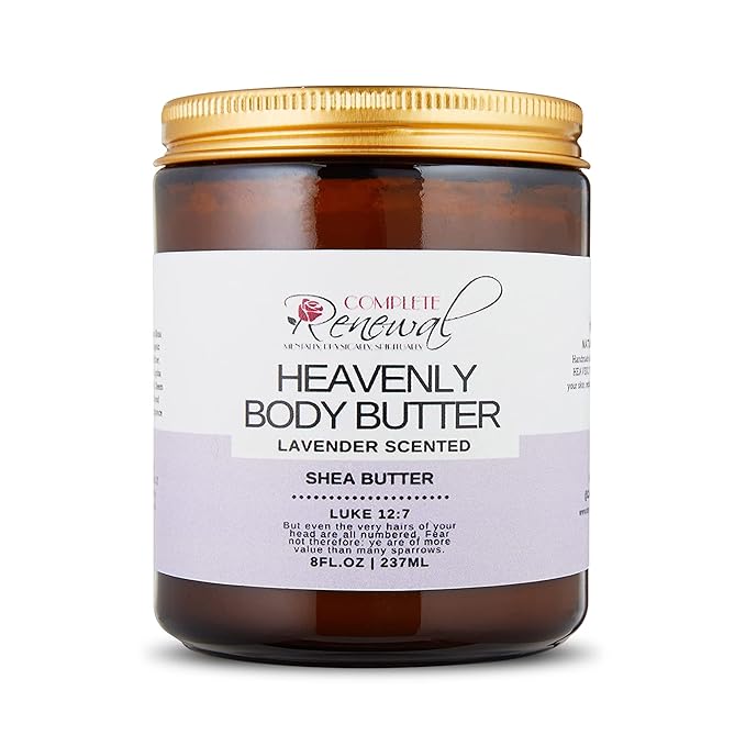 Heavenly Body Butter, Raw Shea Butter, Whipped Body Butter, Infused With Raw, Natural Butters & Essential Oils, Lavender Body Butter, 8 fl. Oz