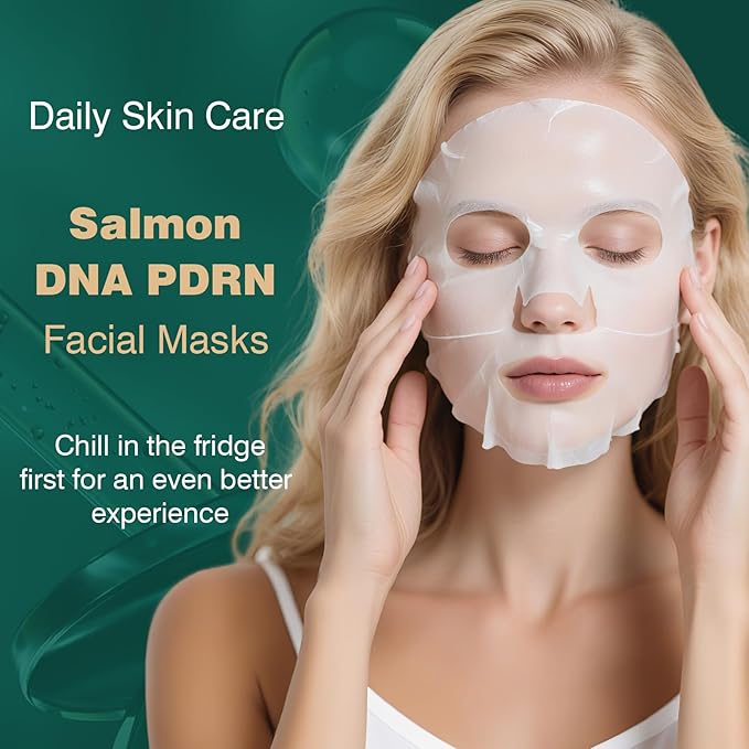 Salmon DNA PDRN Face Mask for Skin Rejuvenating Seekers: Fade Dehydration-Induced Fine Lines - with Centella/Hyaluronic Acid/Niacinamide/Collagen