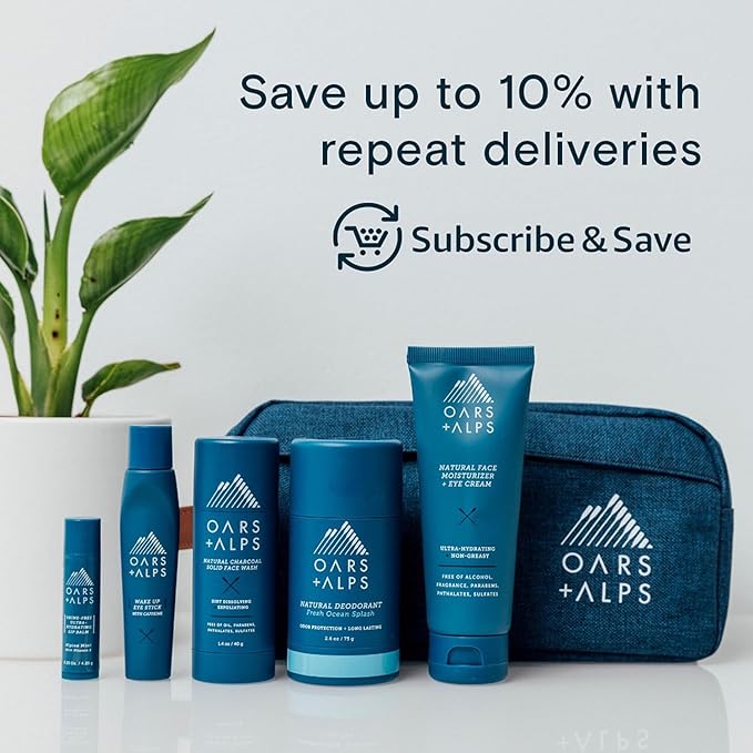 Oars + Alps Clear Lip Balm for Men & Women, Ultra Hydrating Lip Care Infused with Vitamin E, Moisturizing, Nourishing, Paraben, Sulfate, Alcohol & Shine Free, Alpine Mint Scent, 0.45oz, 3pk