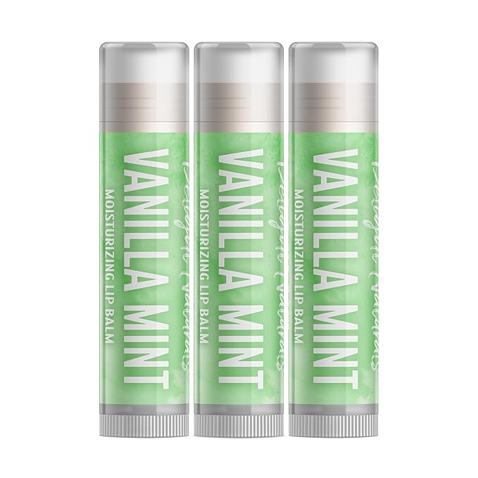 Delight Naturals Vanilla Mint Lip Balm - Set of Three