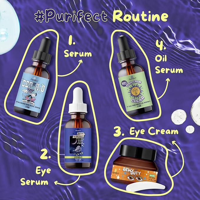 Purifect Eye Me to the Moon Serum for Women & Men - Peptide Under Eye Serum Treatment with Vitamin E, Anti Aging Support, Firming & Lifting, Hydrating, Vegan Skincare, Cruelty Free - 1 fl oz