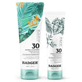 Badger Mineral Daily and Face Sunscreen Combo, SPF 30 Lightweight Organic Mineral Sunscreens with Zinc Oxide, Hydrating Everyday Sunscreen Lotions for Face & Body, Vegan & Unscented, 2-Pack