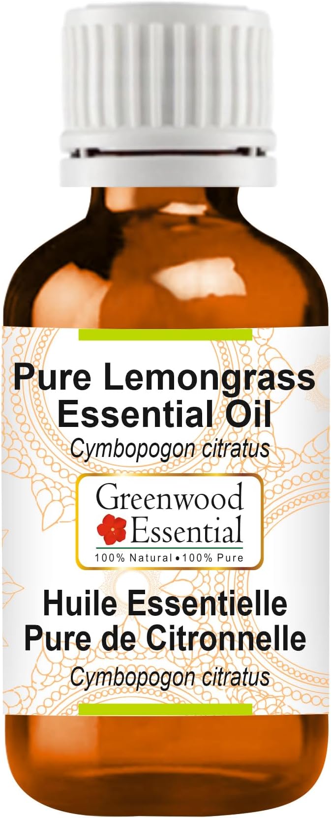 Greenwood Essential Pure Lemongrass Essential Oil (Cymbopogon citratus) Steam Distilled 100ml (3.38 oz)