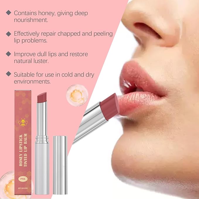 Honest Tinted Lip Balm - Moisturizing Long Lasting Lipstick, Hydrating Natural Lip Gloss with Nourishing Ingredients, Repairing Lip Care for Dry Lips, Dark Pink (0.07oz)