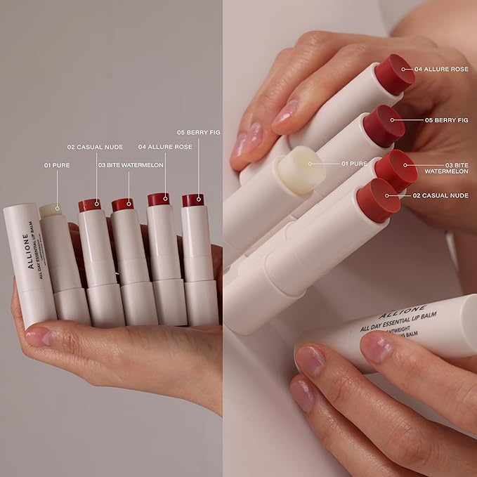 All Day Essential Tinted Lip Balm 04 Allure Rose | Natural Gloss Finish, Moisturizing Lip Care, Deep Nourishing Plant-Based Chapstick, Hydrating Lip Butter for Dry Cracked Chapped Lips