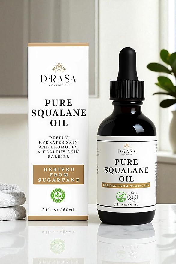 Pure Squalane Oil Moisturizer with 100% Sugarcane Derived Squalane for Face, Body, Skin and Hair - Face Oil 2 fl. oz.
