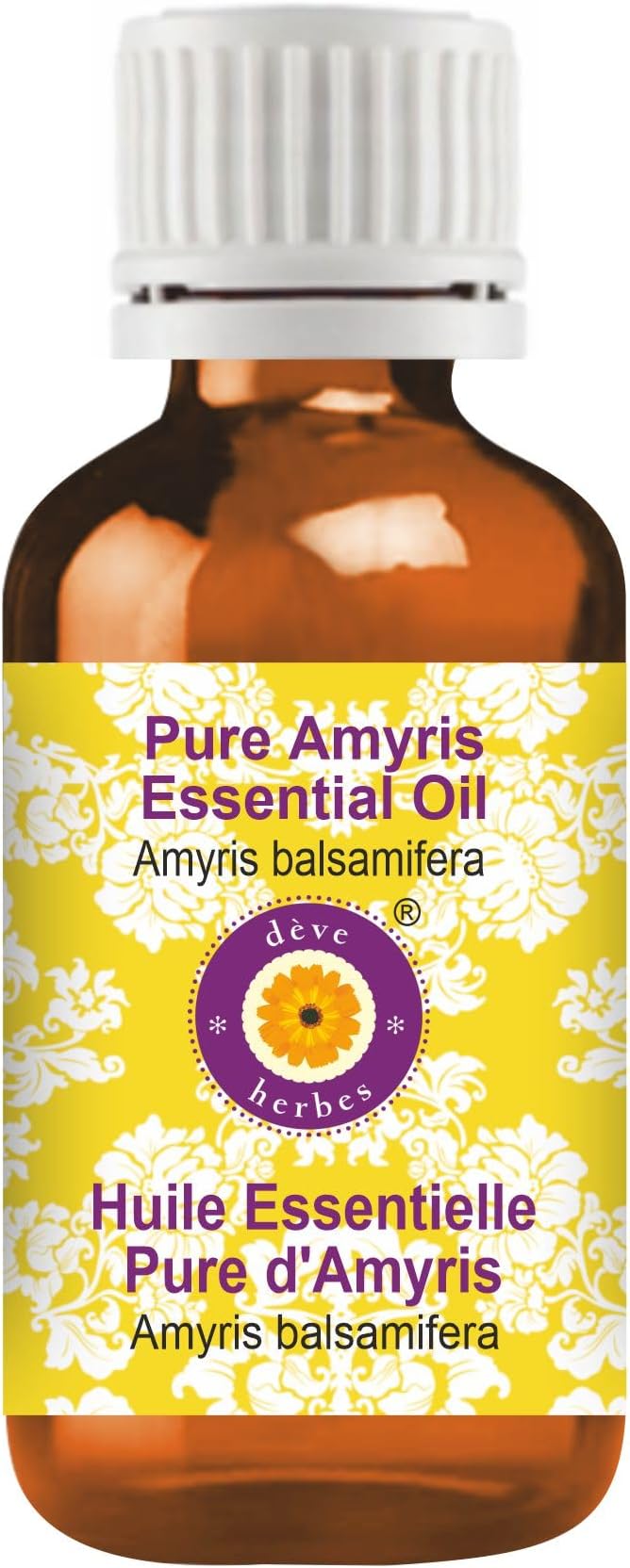 Deve Herbes Pure Amyris Essential Oil (Amyris balsamifera) Steam Distilled 5ml (0.16 oz)