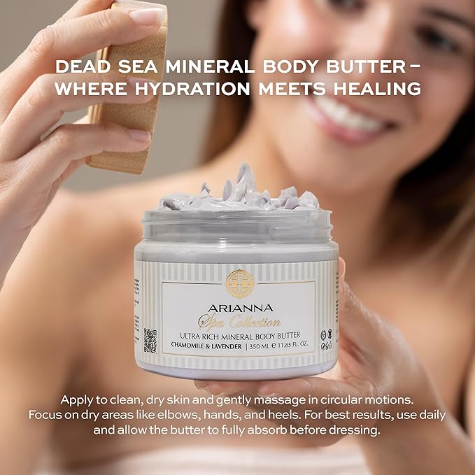Ultra Rich Mineral Body Butter Dead Sea Body Butter For Dry Skin Repair Rich Vegan Hydrating Moisturizer (Citrus & Forest Fruits)