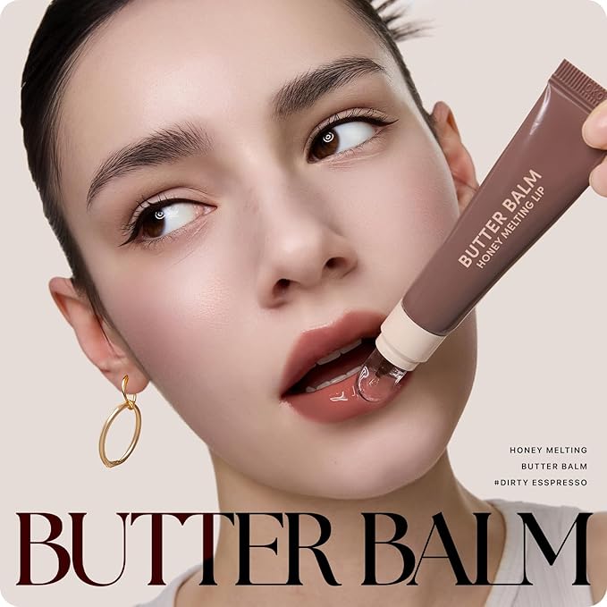 Nature Republic Honey Melting Lip Butter Balm – Hydrating Tinted Balm with Peptides, for Sheer & Glossy, Smooth & Soft Lips (Dirty Espresso)