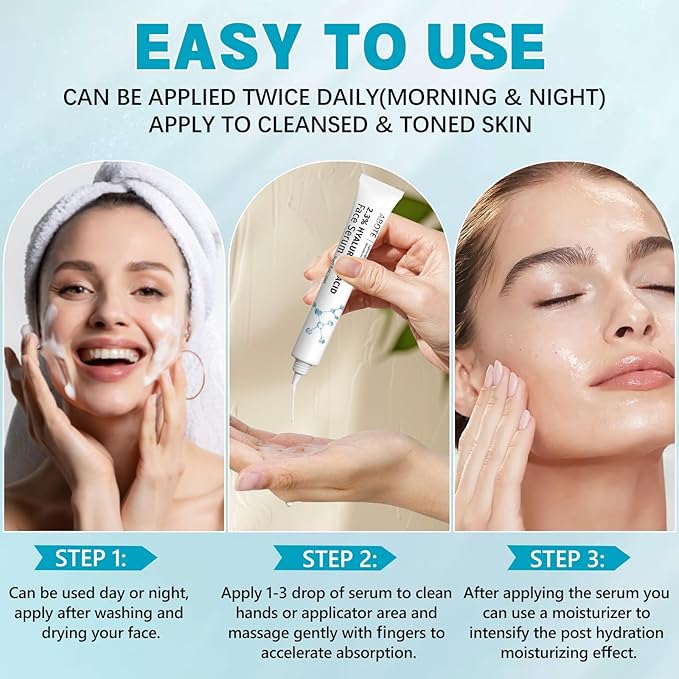 2.3% Hyaluronic Acid Serum for Face with 1% Snail Secretion Filtrate Deep Moisturizing Anti-Aging Anti-Wrinkle (3Pack-Each 15g)