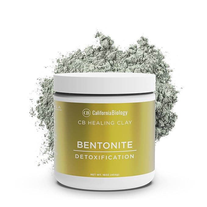 California Biology Clay Masks for Face & Body | Indian Healing Powder for Sensitive Skin | Facial Mask & Clay Body Scrub | Natural Skin Care Mask (Calcium Bentonite Clay)