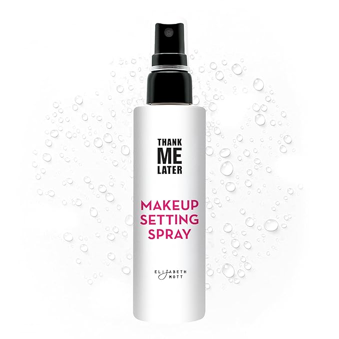 Elizabeth Mott Thank Me Later 3-in-1 Dewy Makeup Setting Spray – Hydrating & Long-Lasting Fine Mist with Niacinamide for a Radiant Glowy Look – Lightweight, Cruelty-Free, Travel-Size Face Spray, 30ml