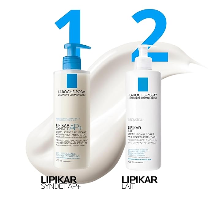 La Roche-Posay Lipikar Body Lotion Daily Repair Moisturizing Cream,Fragrance Free Body Moisturizer with Shea Butter,Body-Lotion for Dry Skin,Moisturizing for Sensitive Skin,(Pack of 2)