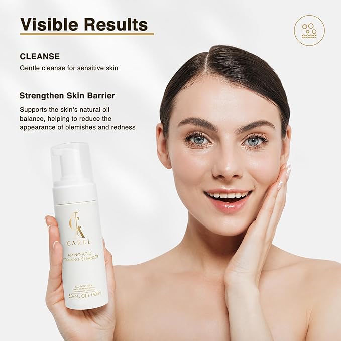 Face Cleanser Amino Acid Foaming Cleanser - Gentle Facial Cleansing Foam for All Skin Types
