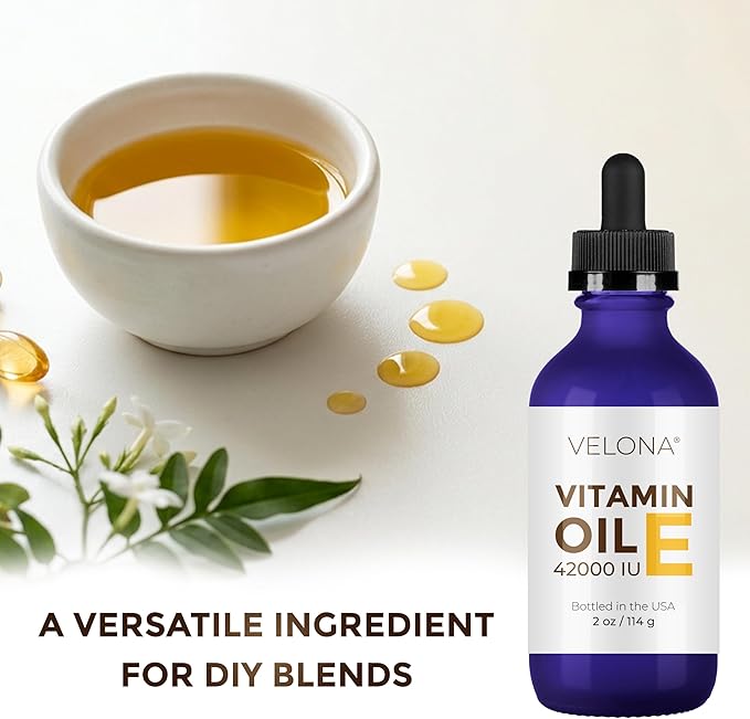 Vitamin E Oil - 2 oz | 42,000 IU | 100% Pure & Natural | for Face, Hair, Body, Skin Care, Stretch Marks, Nails, Cuticles, Scars | Food & Cosmetic Grade | Moisturizing Hexane Free…