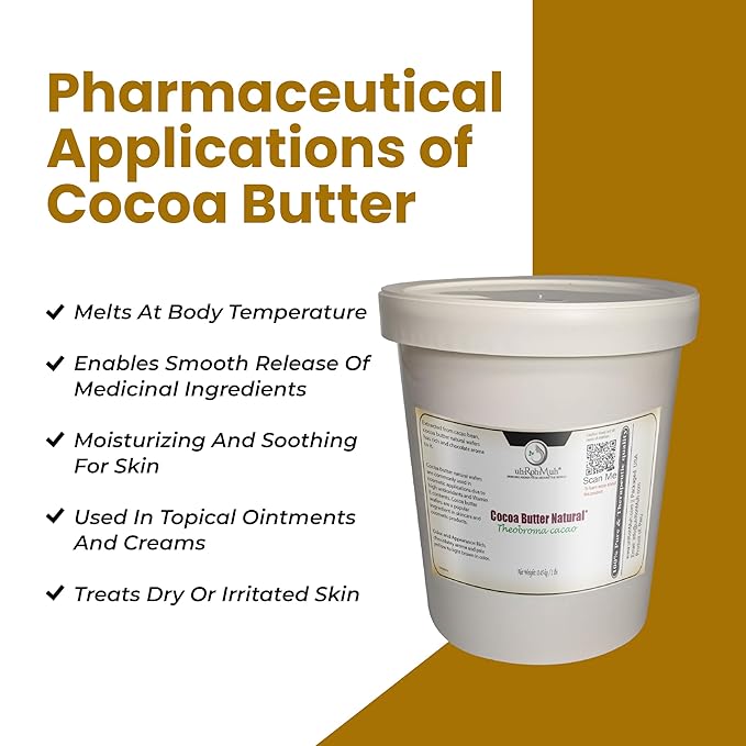 USDA Certified Organic Cocoa Butter Natural Pure Unrefined Theobroma Cacao Wafers for Skincare Soaps Lotions Lip Balms Chocolate Making Baking DIY Beauty and Personal Care from Peru Net Wt:0.45kg/1lb