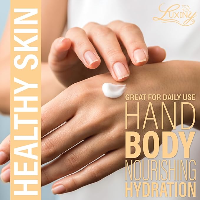Luxiny Daily Vegan Hand & Body Lotion for Dry Skin,Made with Jojoba Oil & Vitamin E, USA Made, Non Greasy Phthalate/Sulfate/Paraben Free & Cruelty-Free Formula, 8 oz (8 oz, Mango Papaya)