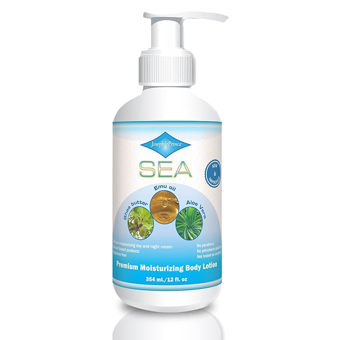 SEA Premium Moisturizing Body Lotion for Men and Women – Fragrance Free – Natural Skin Care Lotion – with Shea Butter Emu Oil and Aloe Vera - Firming Paraben Free Luxury Moisturizer – Best Hand Unscented Personal Care Lotion – Life Time Guarantee