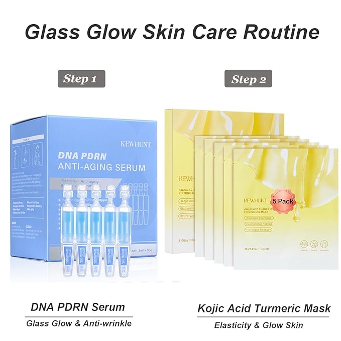 Kojic Acid Turmeric Gel Mask,Overnight Face Mask,Jelly Gel Collagen Mask with Niacinamide,Peptide for Glass Glow Skin - Elasticity, Firming, Smoothing,Fine Lines,Skincare 5ea Mothers Day Gifts for Mom
