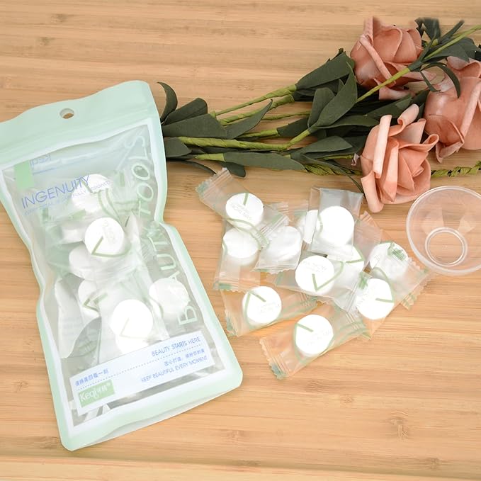 Natural 24Pcs DIY Compressed Facial Mask Cotton Face Mask Sheet Grain Skin Care Dry Sheet Mask Paper Face Cotton Mask Sheet with Free