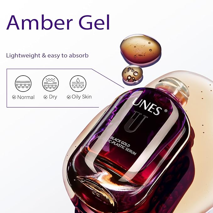 Unes Anti-Aging Serum for Face - Collagen Serum for Fine Lines & Wrinkles - Triple Power Facial Serum for Firming, Elasticity & Brighten - 1 Fl Oz