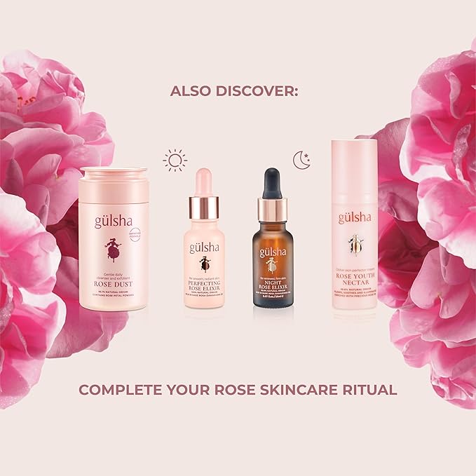GULSHA ULTIMATE ROSEWATER, Natural Rosa Damascena Flower Water, Cleanses, Nourishes and Tones Skin, Restores Radiance to Your Skin, Free from Chemicals, 100% Natural Glow Rose Essence, 250ml/8.45fl oz
